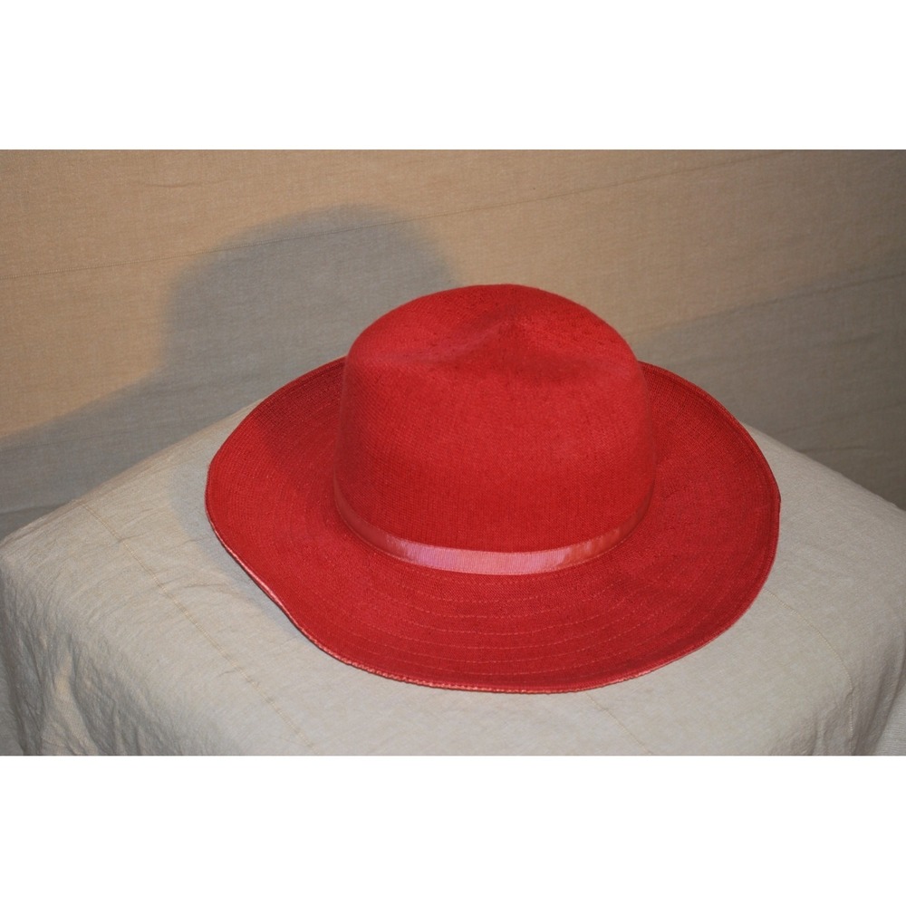 Kangol Cloche Hat Wide Brim Soft Red Women's size Medium Sweet Corn-Siren - Picture 2 of 5